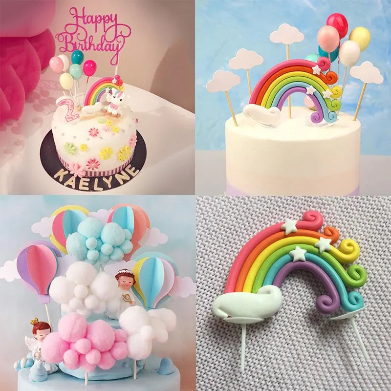 Rainbow Balloon Unicorn Cake Topper