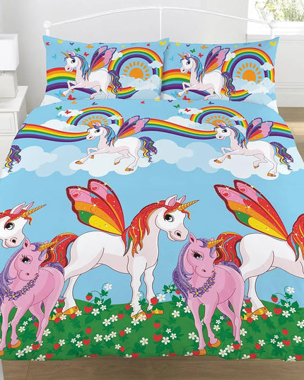 Butterfly Wing Unicorn Family Bedding