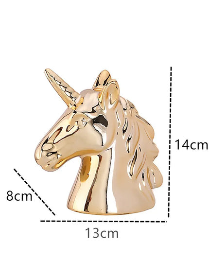Gold Ceramic Unicorn Piggy Bank