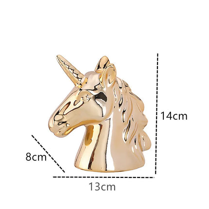 Gold Ceramic Unicorn Piggy Bank