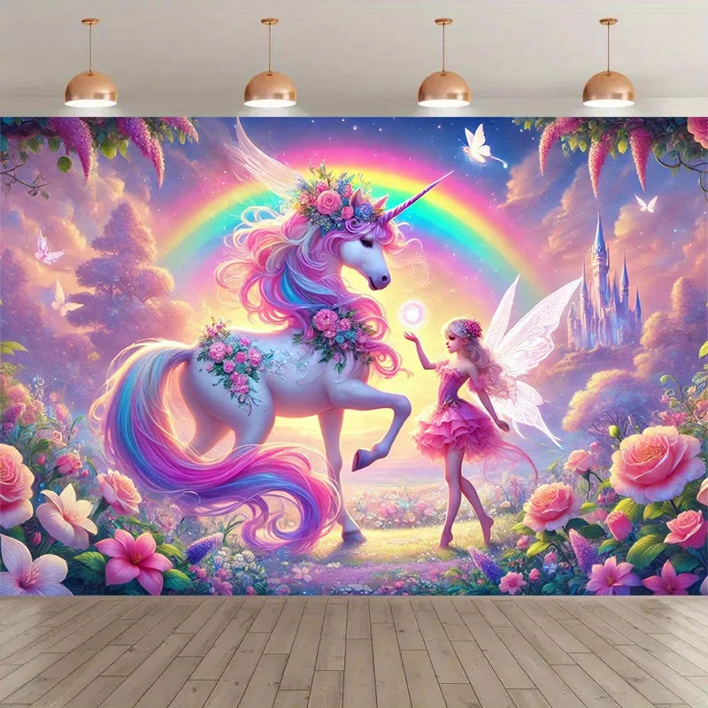 Fairy Unicorn Tapestry for Girls
