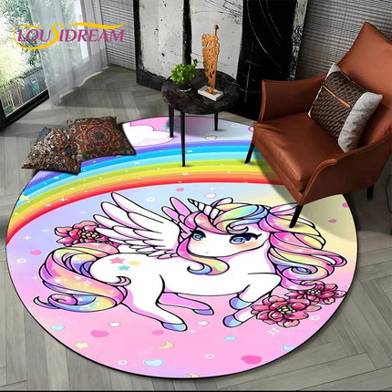 Winged Anime Unicorn Rug