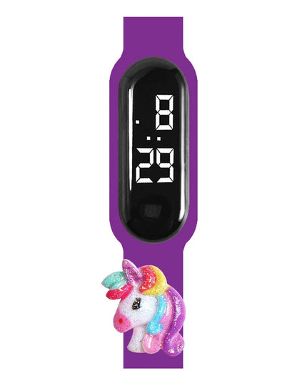 Purple Glitter Unicorn LED Watch