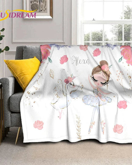 Ballet Girl and Unicorn Blanket