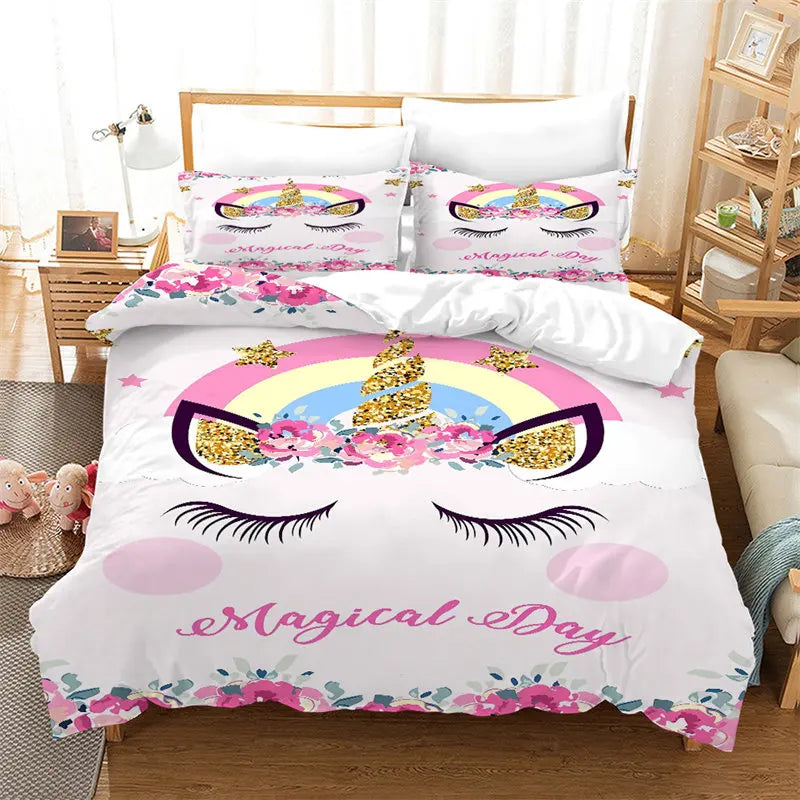 Glitter Horn Unicorn Bedding