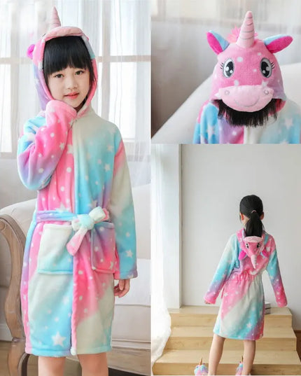 Starry Unicorn Robe for Girls