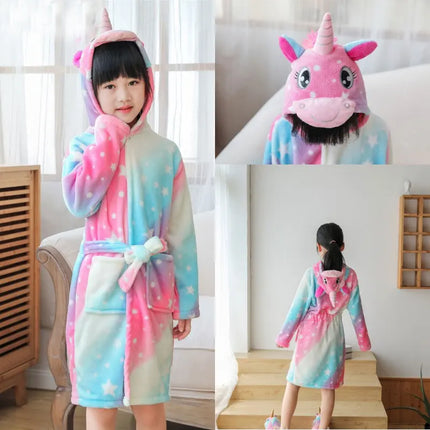 Starry Unicorn Robe for Girls