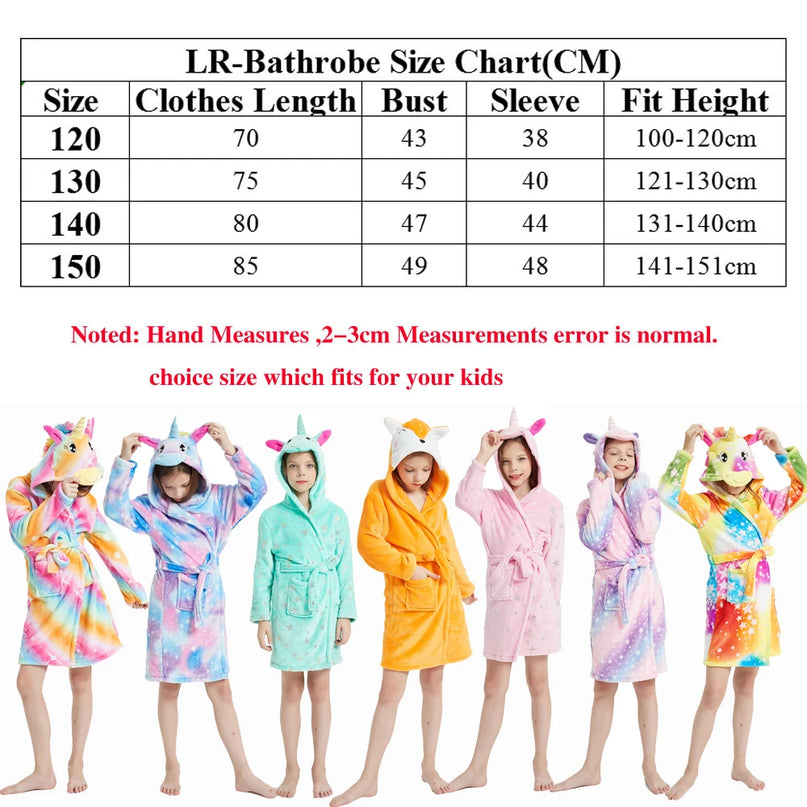 Pink Star Girls Unicorn Fleece Robe