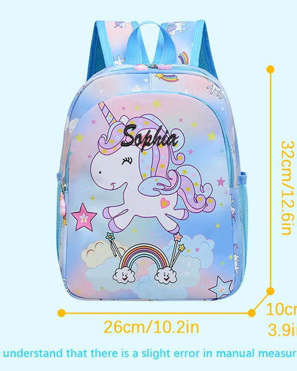 Blue Embroidered Unicorn Backpack