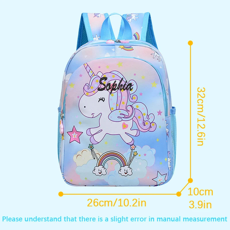 Blue Embroidered Unicorn Backpack