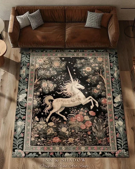 Enchanted Garden Unicorn Rug