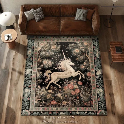 Enchanted Garden Unicorn Rug