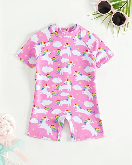 Pink Baby Girl Unicorn Swimsuit