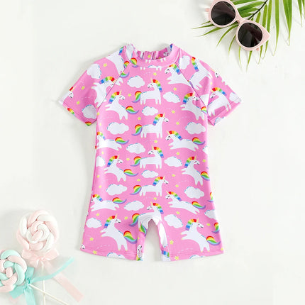 Pink Baby Girl Unicorn Swimsuit