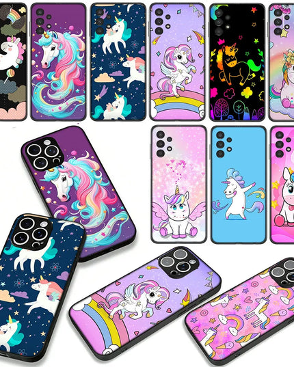 Pink Doodle Unicorn Watercolor Case