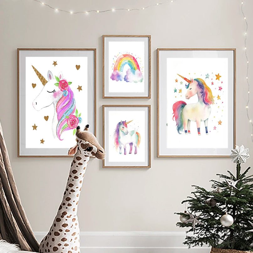 Prancing Unicorn Wall Art for Kids
