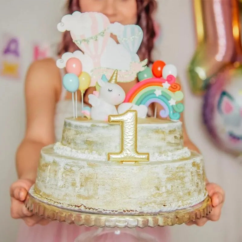 Multicolor Unicorn Cake Topper Party Set