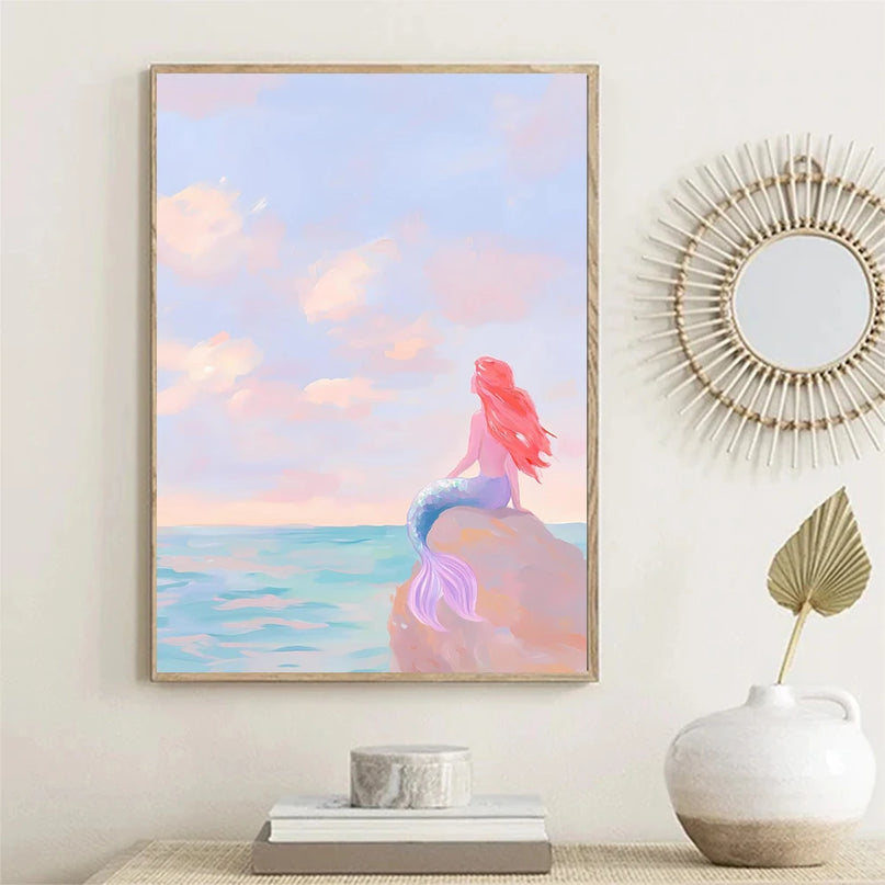 Watercolor Unicorn Wall Art in Pastels