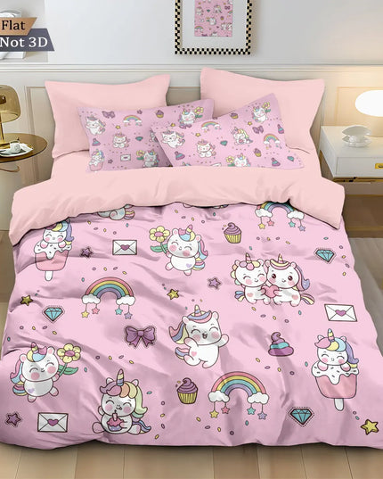 Kawaii Doodle Unicorn Bedding Set