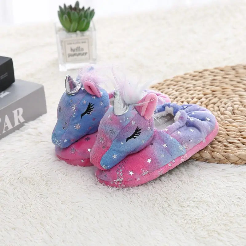 Galaxy Rainbow Unicorn Slippers