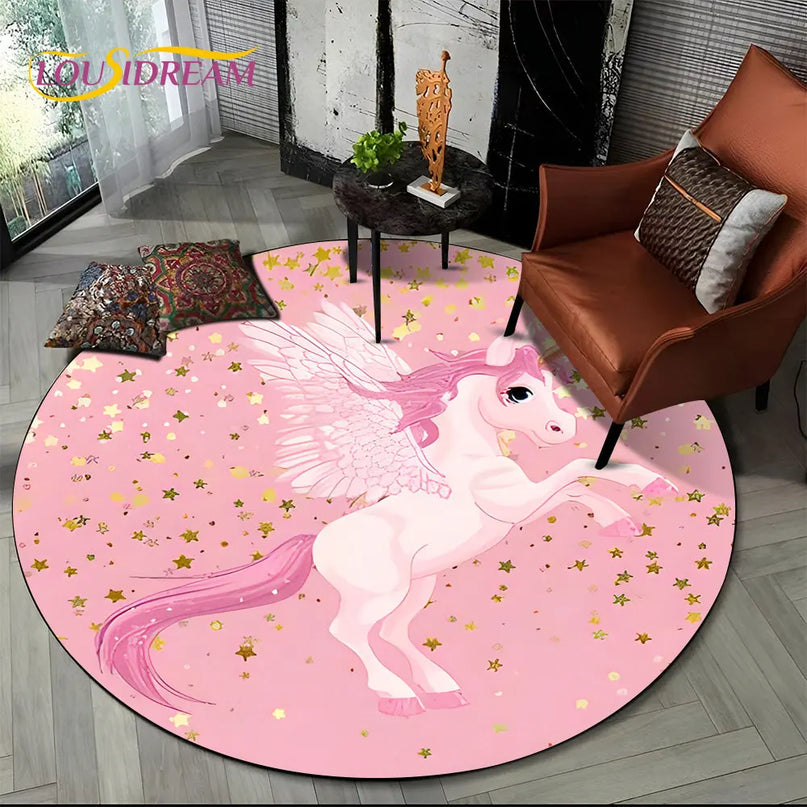 Winged Anime Unicorn Rug