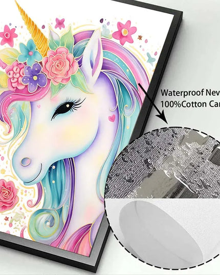 Floral Crown Unicorn Wall Art