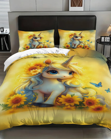 Sunflower Garden Unicorn Bedding