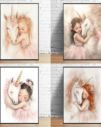 Pink Unicorn Wall Art Print