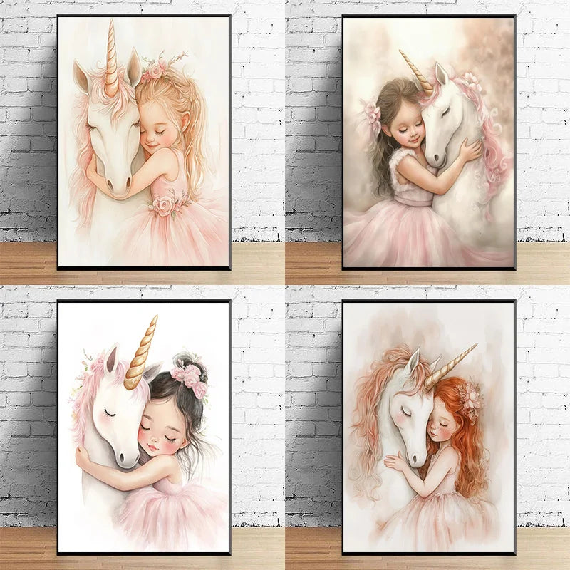 Pink Unicorn Wall Art for Girls