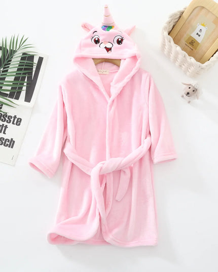 Pink Hooded Unicorn Terry Robe