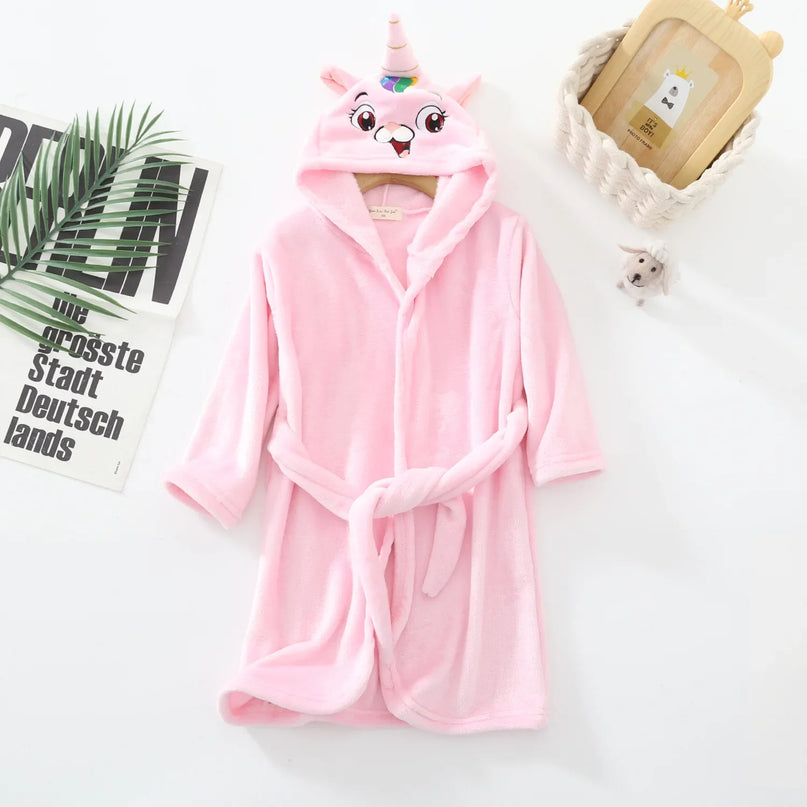 Pink Hooded Unicorn Terry Robe