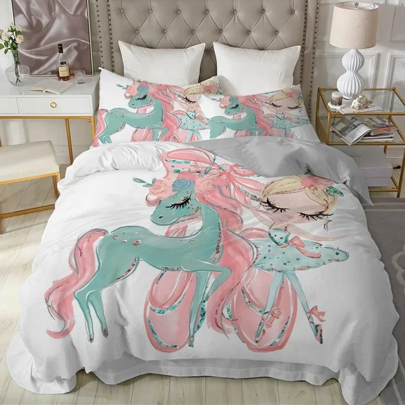Ballerina & Unicorn Bedding