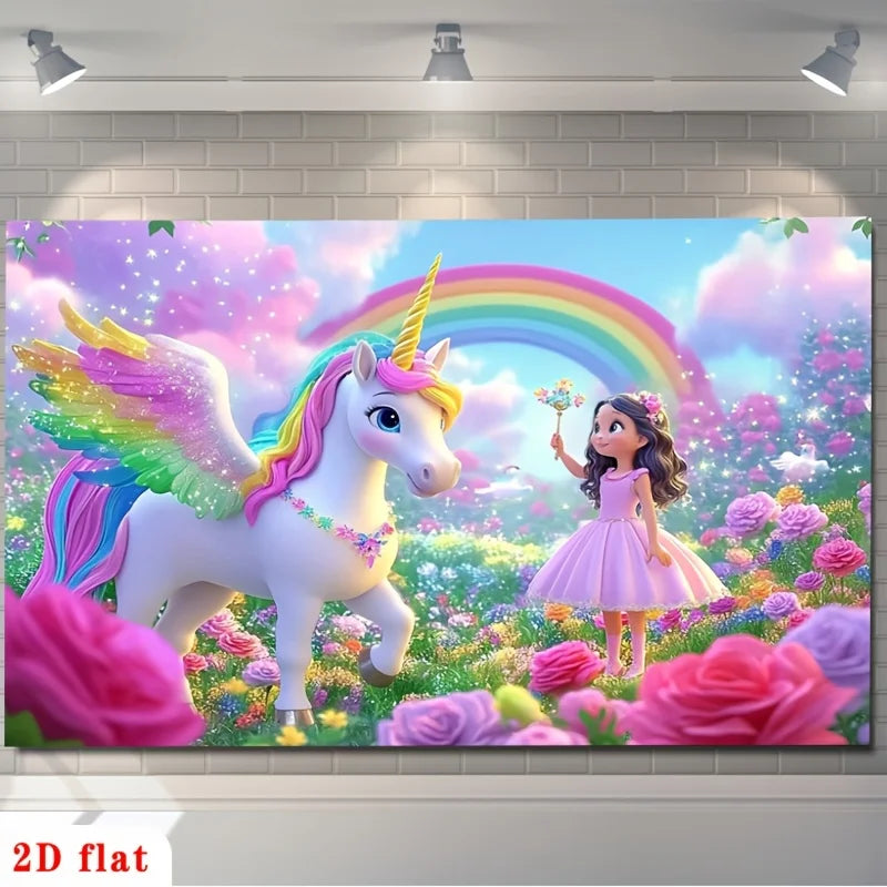 Princess Unicorn Garden Tapestry