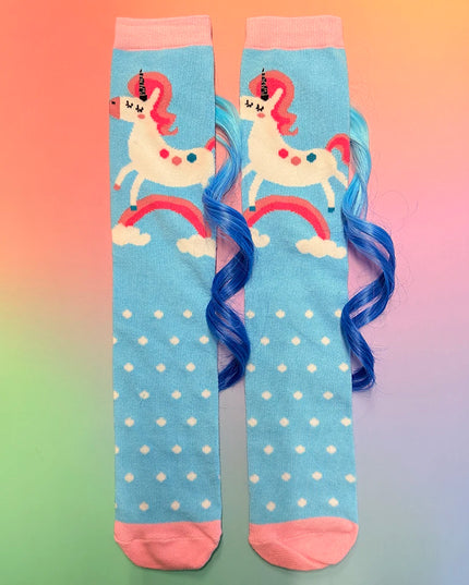 Unicorn Fuzzy Socks with Real Mane