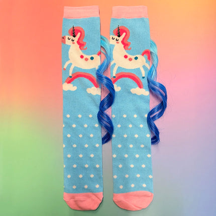 Unicorn Fuzzy Socks with Real Mane
