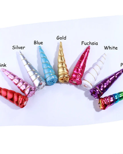 10 Pink Metallic Unicorn Horns