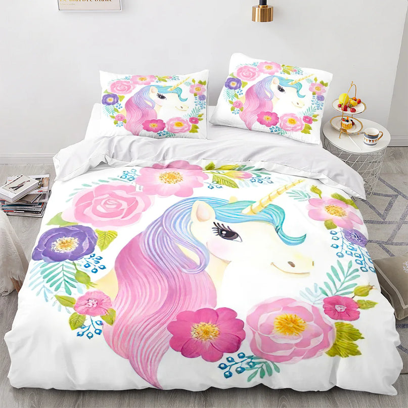 Floral Bloom Unicorn Bedding