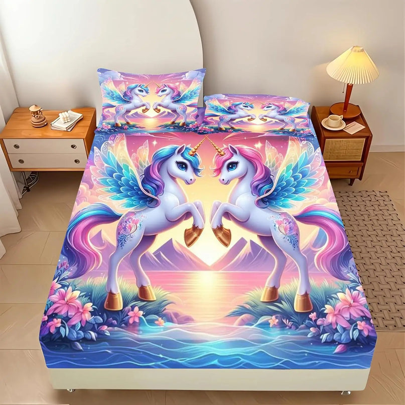 Sunset Pegasus Bed Sheet Set
