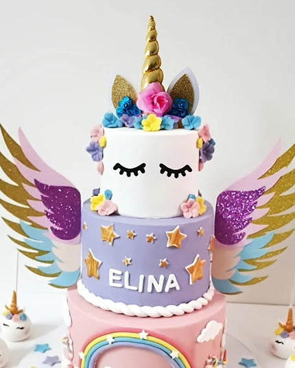 Large Unicorn Cake Topper with Wings
