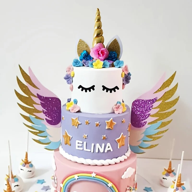 Large Unicorn Cake Topper with Wings