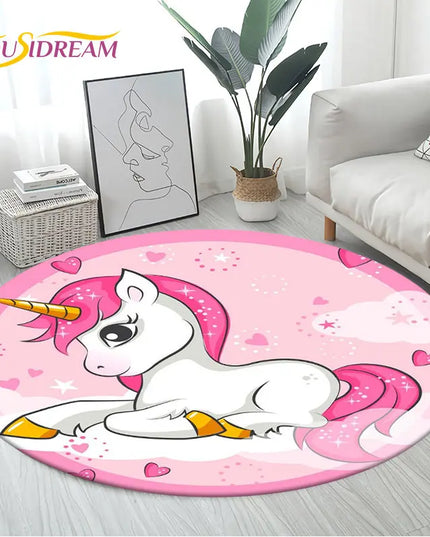 Rainbow Sunburst Unicorn Rug