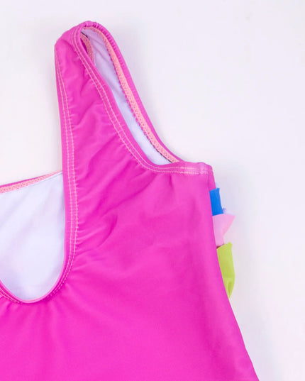 Pink Cartoon Unicorn Swimsuit