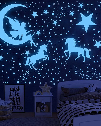 Glow Unicorn Wall Sticker Set