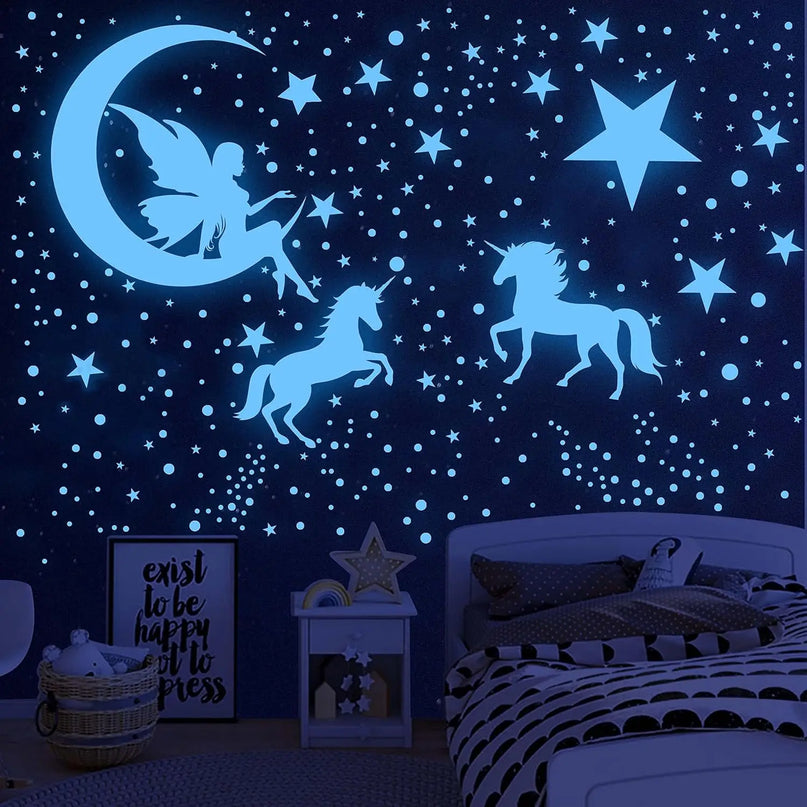 Glow Unicorn Wall Sticker Set