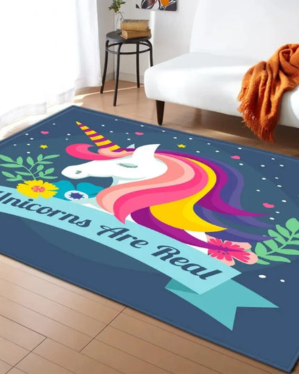Cute Flower Crown Unicorn Rug