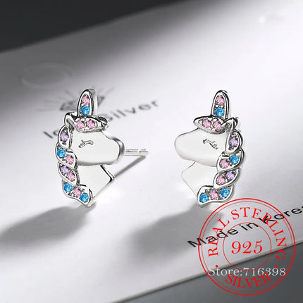 Rainbow Unicorn Stud Earrings