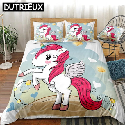Cartoon Pegasus Unicorn Bedding