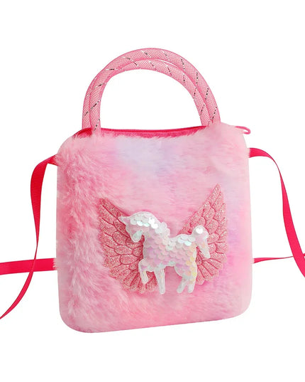 Sparkly Plush Crossbody Purse