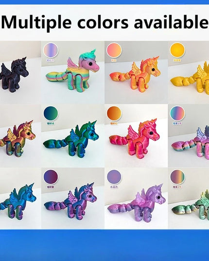 Rainbow Unicorn Figurine with Wings
