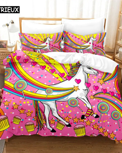 Retro Pop Art Unicorn Bedding
